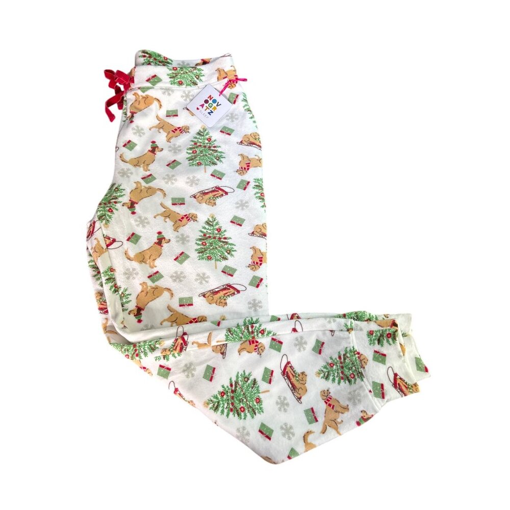Novogratz Christmas Pup Plush Pajama Pants L NWT